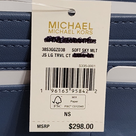 Michael Kors Jet Set Continental Wristlet Wallet Blue - Picture 5 of 6